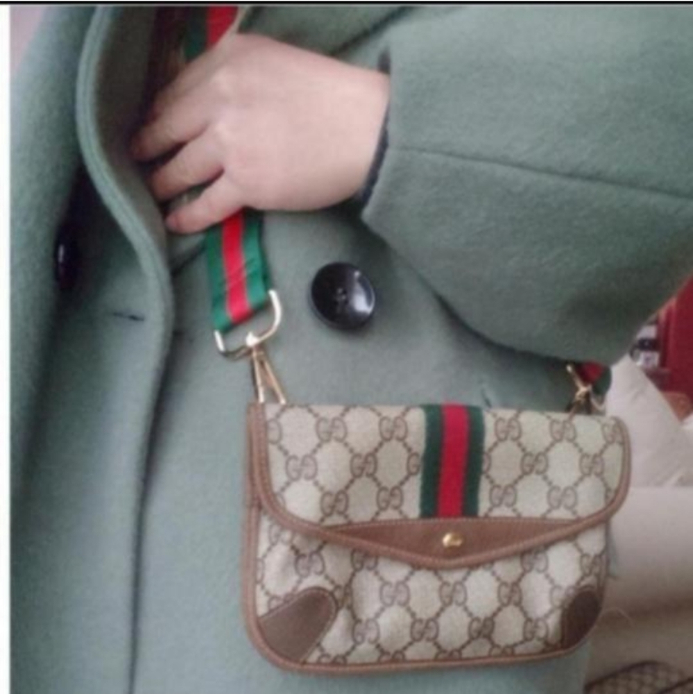 Authentic Vintage Gucci GG Monogram Web Ophidia Neo Clutch Fanny Bum Waist Belt - Picture 2 of 12